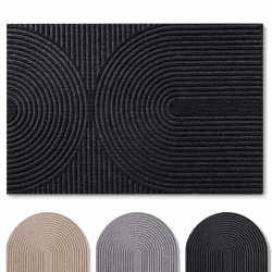 Blumtal Fußmatte 40x60 cm - rutschfeste Schmutzfangmatte - Fußabtreter Muster - Fußmatten Haustür - Türmatte aus langlebigem Polyester - Fußmatte innen/Schmutzfangmatte außen/Floor Mat Dunkelgrau 40x60cm Anthrazit Wellen Angebot bei HelloDeals