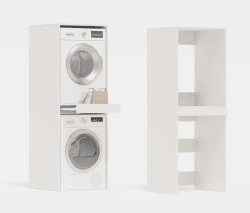 PLATAN ROOM Waschmaschine Trockner Schrank mit Ausziehbrett • Waschmaschinenschrank für Waschmaschine & Wäschetrockner • Überbauschrank 187 x 65 x 66 cm (Weiß) Angebot bei HelloDeals