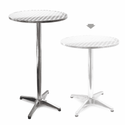 Wiltec höhenverstellbarer Stehtisch 70/110 cm Ø 60 cm, 2-in-1 Bistrotisch, Aluminium Outdoortisch, Bartisch, Partytisch Angebot bei HelloDeals
