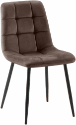 CLP Esszimmerstuhl Antibes | Samt | Gepolstert | Küchenstuhl | Metallbeine mit Bodenschonern | Belastbar bis 150 kg, Farbe:braun Angebot bei HelloDeals
