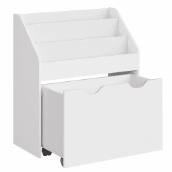 SONGMICS Bücherregal Kinder, Kinderregal, Spielzeugregal, mit 3 Regalebenen, Aufbewahrungsbox auf Rollen, multifunktional, für Kinderzimmer, Spielzimmer, wolkenweiß GKR041W10 Angebot bei HelloDeals