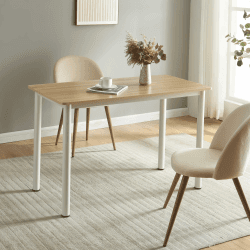[en.casa] Esstisch Tammela Küchentisch für 4 Personen 120 x 60 cm Esszimmertisch rechteckige Tischplatte Stahlbeine Eicheoptik Angebot bei HelloDeals