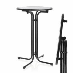 klappbarer Bistrotisch in Schwarz Ø70cm runder Stehtisch Indoor/Outdoor Klapptisch 110cm hoch Schwarz Ø 70 cm Angebot bei HelloDeals