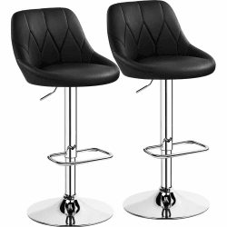 Yaheetech Barhocker 2er Set höhenverstellbarer Barstuhl 360° drehbarer Tresenhocker Polsterhocker mit Kunstleder für Küche/Bar/Salon/Esszimmer, schwarz 2 Schwarz Angebot bei HelloDeals
