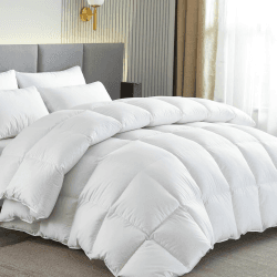 Homyrium Daunendecke 135x200 Winter Bettdecke 135x200 Daunen Extra Warm Federdecke 50% Daunen Füllgewicht 950 gr, Oeko-TEX und RDS Zertifiziert Winter-weiß 135x200 cm Angebot bei HelloDeals