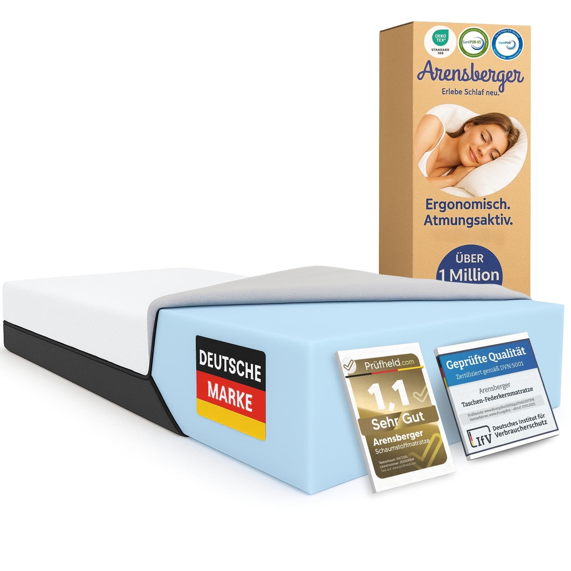 Arensberger SARA Gelschaum Matratze 120x200 cm – 16 cm NANOCELL® Gel-Schaum – H3 Härtegrad – Atmungsaktiv – Abnehmbarer Bezug 240g/m² – Waschbar bis 60°C – Rollmatratze Komfortmatratze 120 x 200 cm 16cm Angebot bei HelloDeals