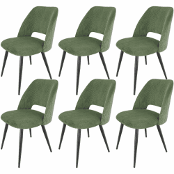 Esszimmerstühle 6er Set, Kordsamt Stuhl Mit Dickem Cord-Schwamm Gepolsterter, Esstischstühle mit Separaten Metallbeinen, für Esszimmer, Wohnzimmer, Schlafzimmer und Empfang, Grün Grün 6 Angebot bei HelloDeals