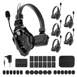 Hollyland Solidcom C1 [Offiziell] Full Duplex Wireless Intercom System 350m Reichweite Kabellose Headset für 6 Nutzer Teamkommunikation Kommunikationssystem 168g Einseitiges Headset 1 Master& 5 Remote 6 Set Angebot bei HelloDeals