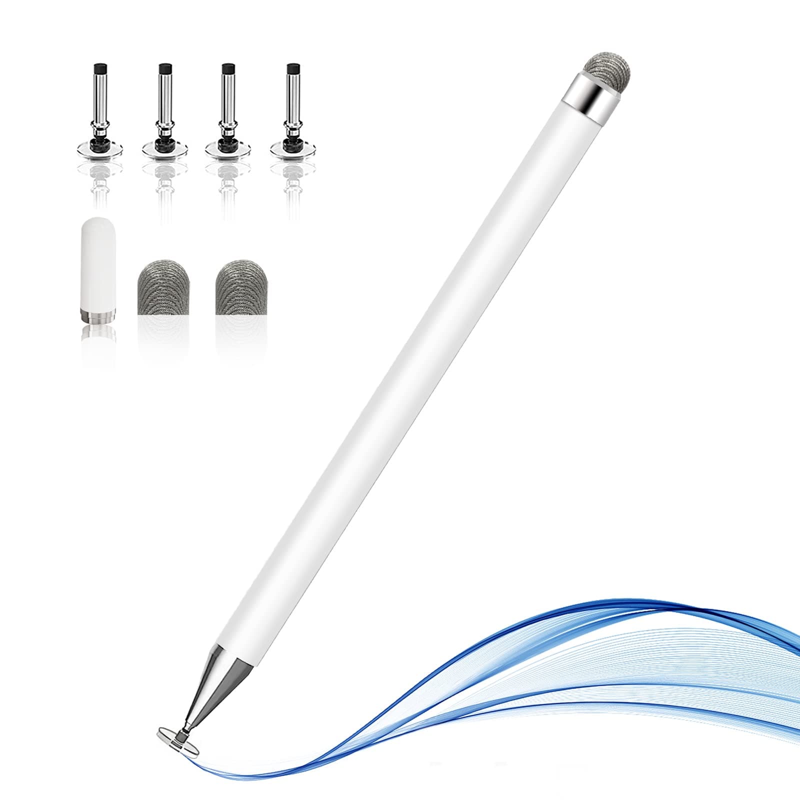 Stylus-Stifte für Touchscreens, kapazitiver Stift mit hoher Empfindlichkeit, Magnetismus-Abdeckkappe, universell für Pro/Air/Android/Microsoft und andere Touchscreens (weiß) Angebot bei HelloDeals
