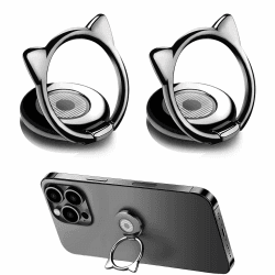 2 Stück Handyringhalterung Finger Katzendesign, 360 Grad Drehung Handygriff Fingerhalter Universal Ringhalter für Handy Phone Ring Holder Katzenohrmuster Angebot bei HelloDeals