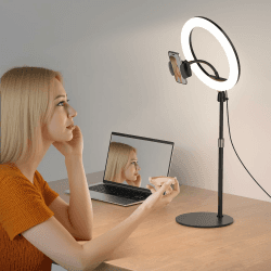 Aureday 12 Zoll Ringlicht mit Stativ, Handy Stativ mit Ringlicht mit 360° Drehbarer Flexibler Schlauch Ring Light 3 Farben 10 Helligkeitsstufen für Videoaufnahmen YouTube Tiktok 30 Zoll Angebot bei HelloDeals