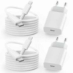 for iPhone Ladekabel, 2er-Pack 25W ladekabel iPhone schnellladekabel 2M für iPhone 14 13 12 11 Pro Max XS XR X 8 7 6 Plus 5 iPad, Apple-ladegerät USB-C-auf-Lightning-Kabel weiß Angebot bei HelloDeals