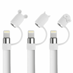 Fintie [3-Shape] Pencil Kappe Kompatibel mit Apple Pencil 1. Generation - Silikon Ersatzkappe Hülle Stiftehalter Schutz Halterung für iPad 9.7, iPad Air 2019/Mini 5, Weiß Angebot bei HelloDeals