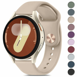 Mugust Armband Kompatibel Mit Samsung Galaxy Watch 7 (40mm/44mm) Und Watch FE (40mm) - 20mm Silikon Wasserdichtes Sport Ersatzarmband Milchtee Farbe Angebot bei HelloDeals