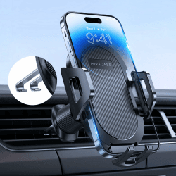 Miracase Handyhalterung Auto【2025 Neuester Doppelhaken】 Universal Handyhalter Auto Lüftung,360 Grad Drehung KFZ Handyhalterung für iPhone 17/16/15/14/13 Pro Max Plus/Samsung und 4-7 Zoll Smartphone Air Vent Angebot bei HelloDeals
