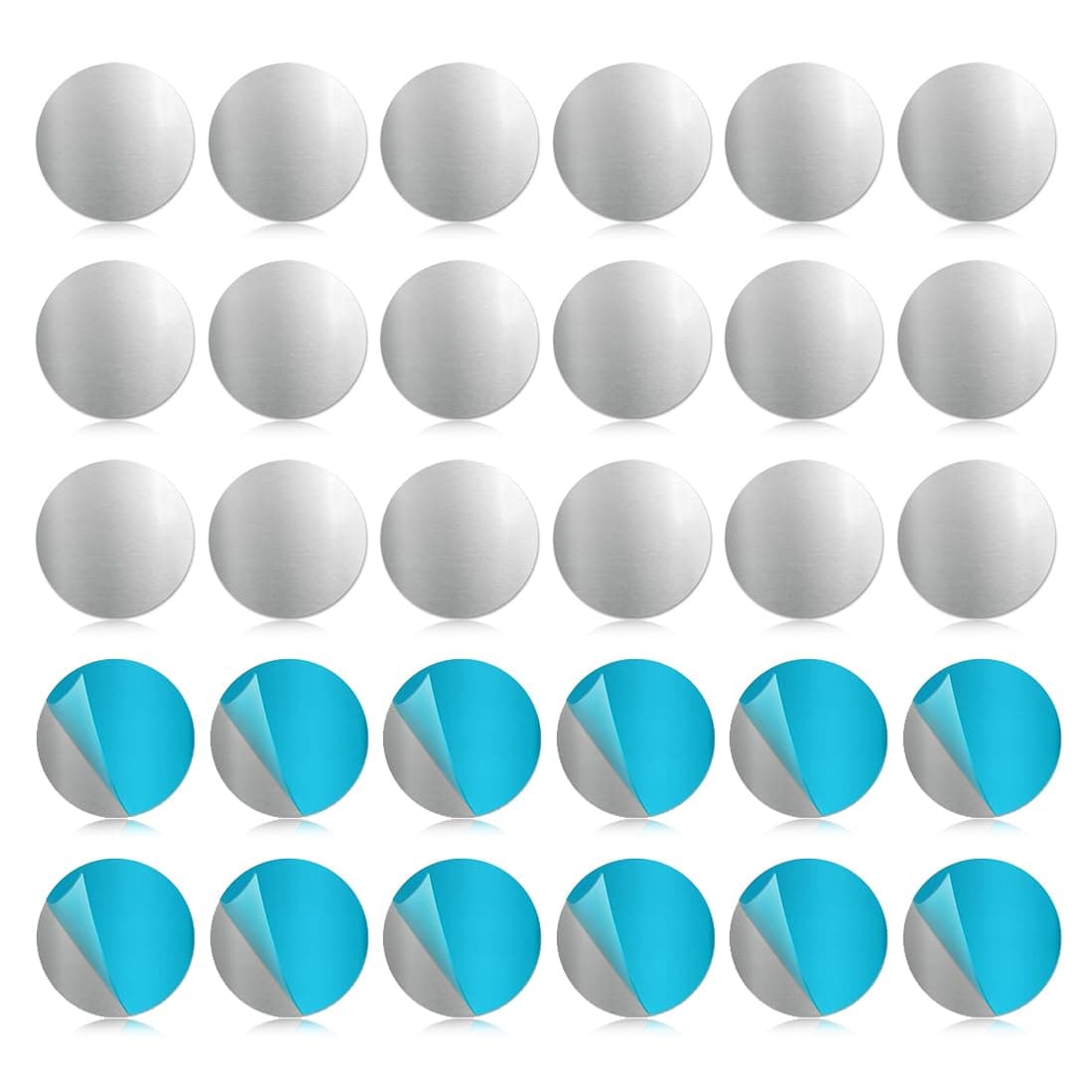 30 Stück Metallscheiben, Metallplättchen Selbstklebend, Metallplatte für Magnete, Runden Handy Metallplatte aus Eisen, Metallplättchen für Tonies Haftgrund, Haftgrund für Magnete Angebot bei HelloDeals