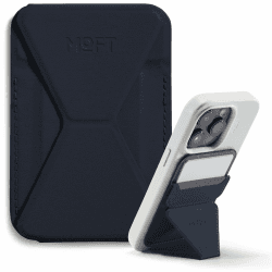 MOFT Snap-On Magnetischer Handyständer Magsafe Kompatibles Wallet für iPhone 14/13/12 Serie mit 3 Betrachtungswinkeln, Verbesserte magnetische Stärke, Tiefblau Tiefblau Nicht MOVAS Version Angebot bei HelloDeals