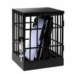 Gemaxvoled Handy-Gefängnis-Schloss-Box, Handy-Sperrbox abschließbarer Käfig für Klassenzimmer Familienzeit Party (schwarz) Angebot bei HelloDeals