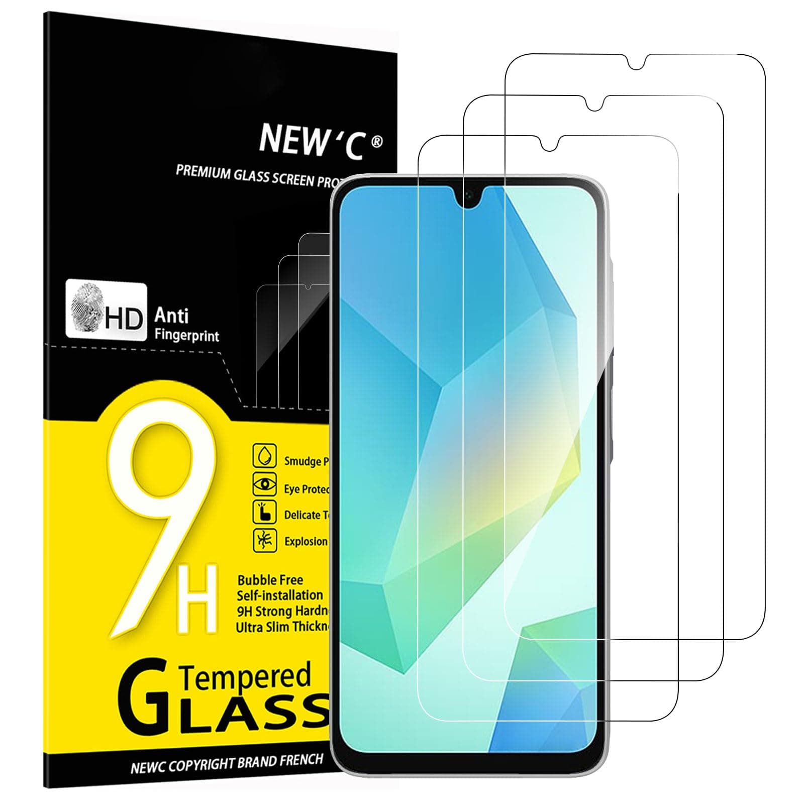 NEW'C 3 Stück für Samsung Galaxy A17 2025, Galaxy A16 5G, Galaxy A26 5G für Panzerglas, Frei von Kratzern, 9H Härte, HD Displayschutzfolie, 0.33mm Ultra-klar, Ultrabeständig A16/A26 6,7 Zoll Transparent Angebot bei HelloDeals