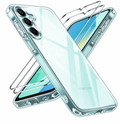 ivoler Nie Vergilbung Klar Hülle für Samsung Galaxy A16 4G / A16 5G, 1 Handyhülle mit 2 Stück Panzer Schutz Glas, [Militärischer Schutz] Stoßfest Transparent Schutzhülle Dünn Durchsichtige Case Samsung Galaxy A16 4G / A16 5G transparent Angebot bei HelloDeals