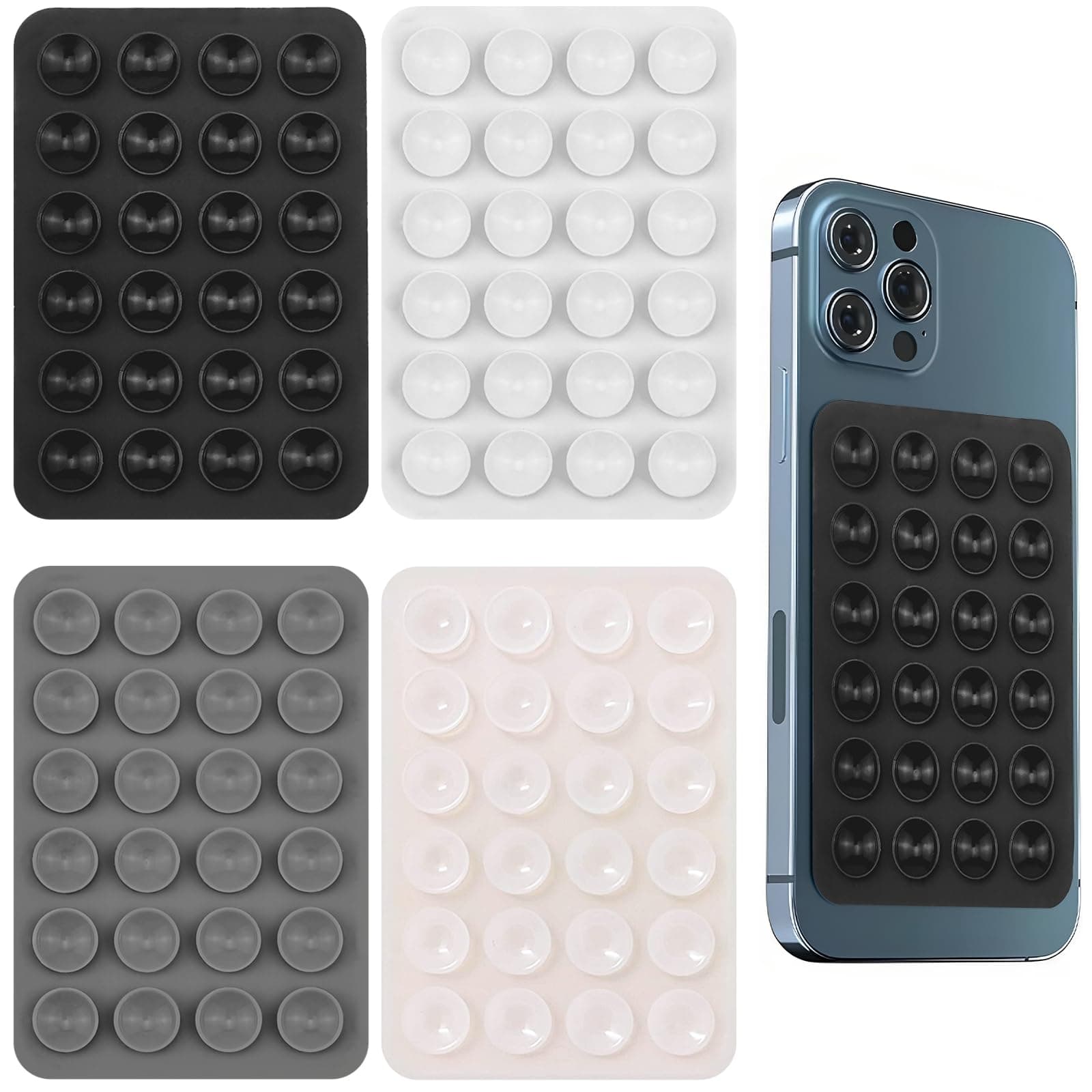 Silikon Saugnapf Handyhülle, 4 Stück Noppen Handyhülle, 4 Farben Handy Noppen Halter Rückseite, Handyhülle mit Saugnäpfen, Saugnäpfe Handy für Selfies und Videos Freihändig Angebot bei HelloDeals