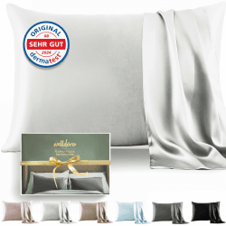 Welldora Kissenbezug 100% Seide 40x80 | Hohes Gewicht 22 Momme, ideal für Haut und Haar | Höchste Güteklasse 6A | Oeko-Tex zert. in der Schweiz | Seidenkissenbezug Silk Pillowcase Elfenbeinweiss Elfenbeinweiss Kissenbezug 40 x 80 cm Angebot bei HelloDeals