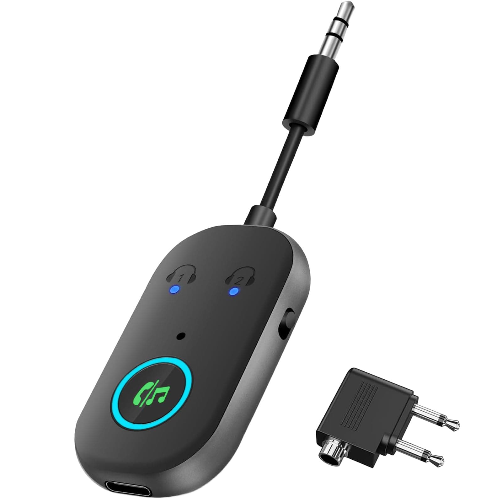 Bluetooth Transmitter Empfänger,Bluetooth 5.3 Adapter 2 in 1 Blue-Tooth Sender Klinke,Blue-Tooth Splitter für 2 Kopfhörer wie Airpods,Bluetoo th Adapter Klinke 3,5 für Kopfhörer,Auto, Audio System,TV Angebot bei HelloDeals