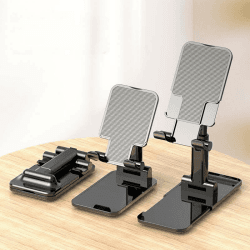 Handy-Klappständer für Schreibtisch, faltbarer Handyhalter, Handy-Ständer, Handy-Dock, Multi-Winkel, universal, verstellbar, Tablet-Ständer, kompatibel mit den meisten Handys und Tablets (schwarz) Angebot bei HelloDeals