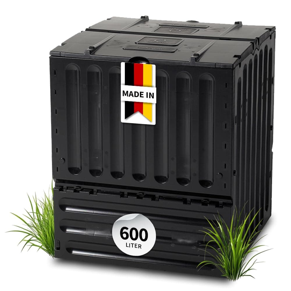 Garantia Eco-King Komposter 600 Liter schwarz - Komposter Garten, Schnellkomposter, Abfall & Recycling, Biomüll, Komposteimer, Garten, Thermokomposter, Garten, Kompost, Biotonne 600 L Schwarz Angebot bei HelloDeals