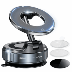 Vakuum Magnetischer Handyhalterung Auto für Magsafe Autohalterung, 2025 Upgraded Vmag-S1 Handyhalterung Auto Magnet für Alle Handys, 360° Drehbar, Schwarz Angebot bei HelloDeals