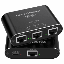 LAN Splitter 1 Auf 3 1000Mbps Netzwerk Switch Verteiler Gigabit Ethernet Switch 3 Port RJ45 LAN Kabel Splitter Unterstützt 3 Geräte Gleichzeitig Funktioniert mit Cat5/5e/6/6e/7/8 Kabeln Répartiteur RJ45 3 Ports Angebot bei HelloDeals