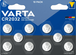 VARTA Batterien Knopfzellen CR2032, 10 Stück, Power on Demand, Lithium Coin, 3V, kindersichere Verpackung, für elektronische Kleingeräte - Autoschlüssel, Fernbedienungen, Waagen CR2032 10er Angebot bei HelloDeals