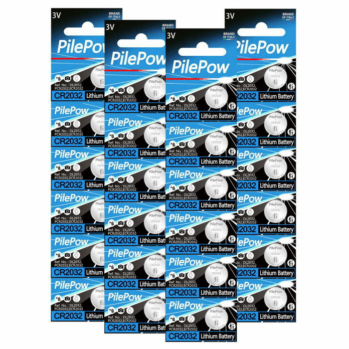 CR2032 Knopfzellenbatterie, 24er-Pack CR2032 3 V runde Flache Knopfzellen Batterien, hohe Leistung für Torfernbedienungen, Schlüsselanhänger, Waagen und kleine Elektronik Lot de 24 Angebot bei HelloDeals