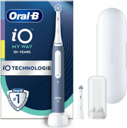 Oral-B iO My Way Elektrische Zahnbürste Kinder — Electric Toothbrush für Kinder ab 10 Jahren, Inkl. 1 Aufsteckbürste, Reise-etui und 4 Putzmodi für Zahnpflege, Designed by Braun — Blau mit Reiseetui Angebot bei HelloDeals