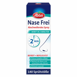 Abtei Nase Frei Abschwellendes Nasenspray - mit Meerwasser und Eukalyptus - ohne Gewöhnungseffekt - befreit die Nase in 2 Minuten - vegan - 1 Flasche (20 ml) à 140 Sprühstöße 20 ml (1er Pack) Angebot bei HelloDeals