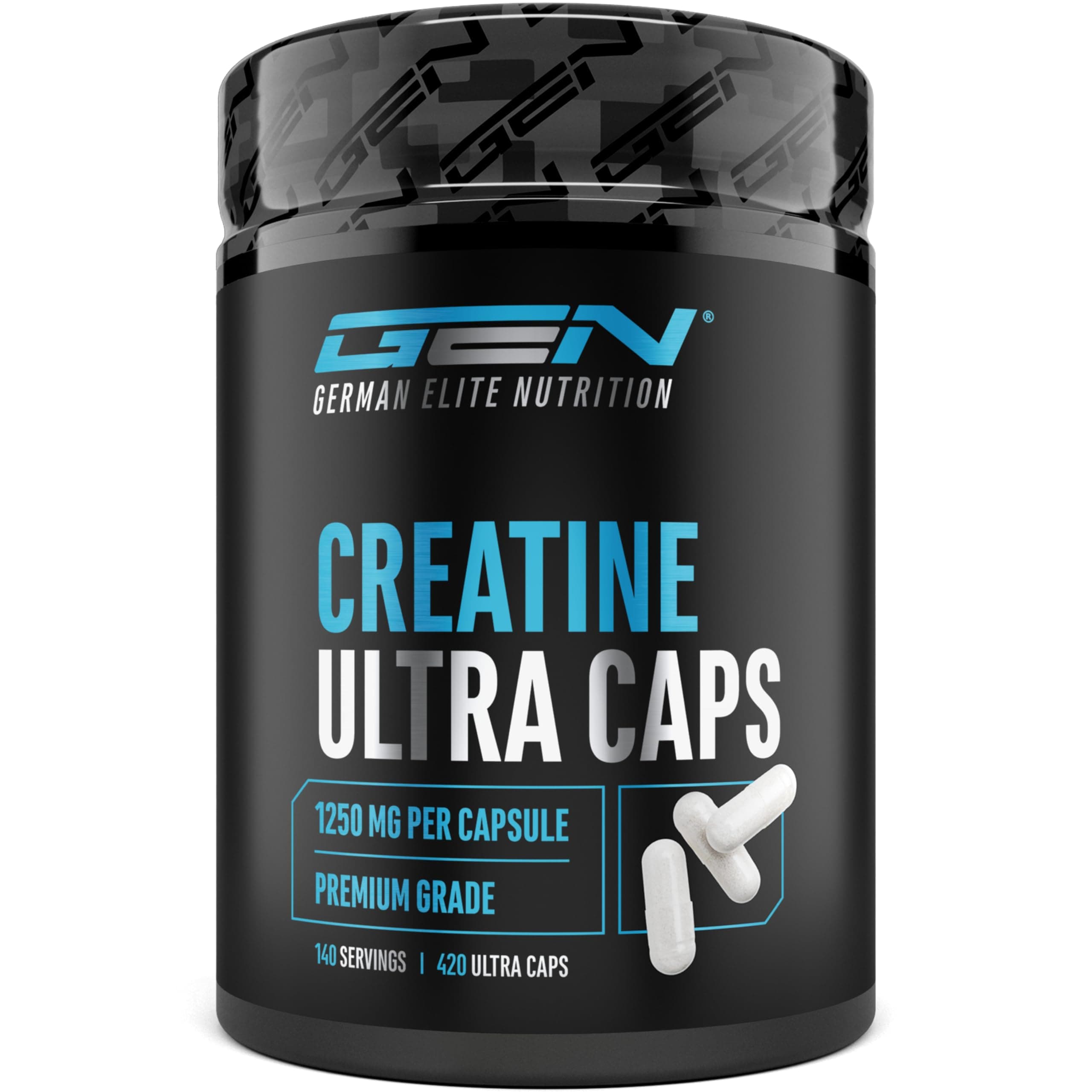 Creatine Ultra Caps - 420 Kapseln mit je 1250 mg reinem Creatin Monohydrat - Premium: Ultrafein + Mesh-Faktor von 200 - Hochdosiert 420 Stück Angebot bei HelloDeals