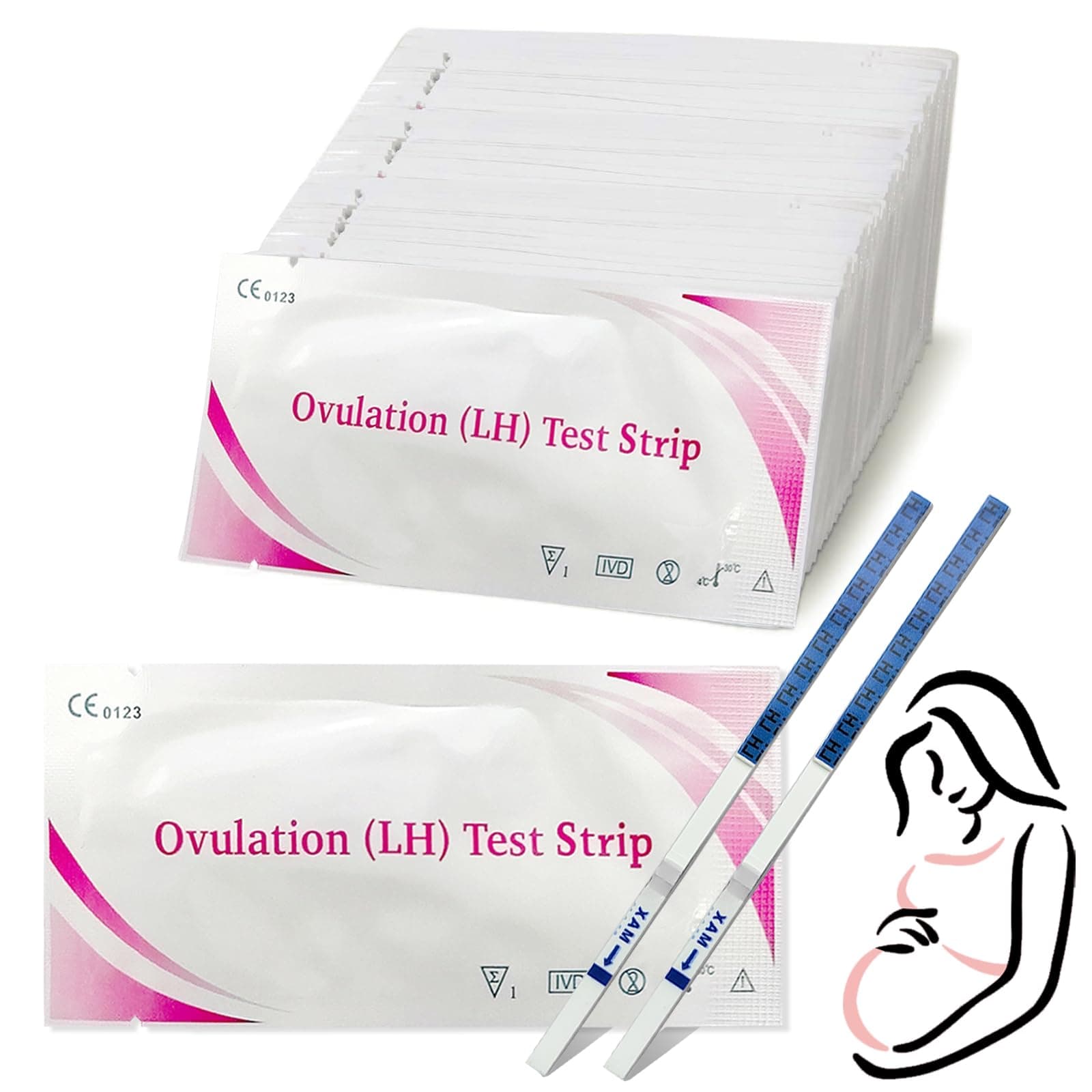 50 Stück Ovulationstest Streifen, Fruchtbarkeitstest für Frauen, 25 miu/ml optimaler Sensitivität, Genaue Verfolgung des Ovulationstest, Schnelle und Genaue Ergebnisse Angebot bei HelloDeals