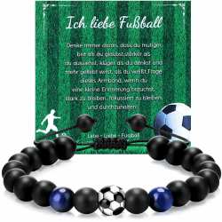 Fussball Geschenke Jungen, Fußball Geschenke für Jungs, Naturstein Fußball Armband Junge für 6 7 8 9 10 Jahre Kinder Mädchen, Jungs, Teenager, Erwachsene, Fußballfans Angebot bei HelloDeals