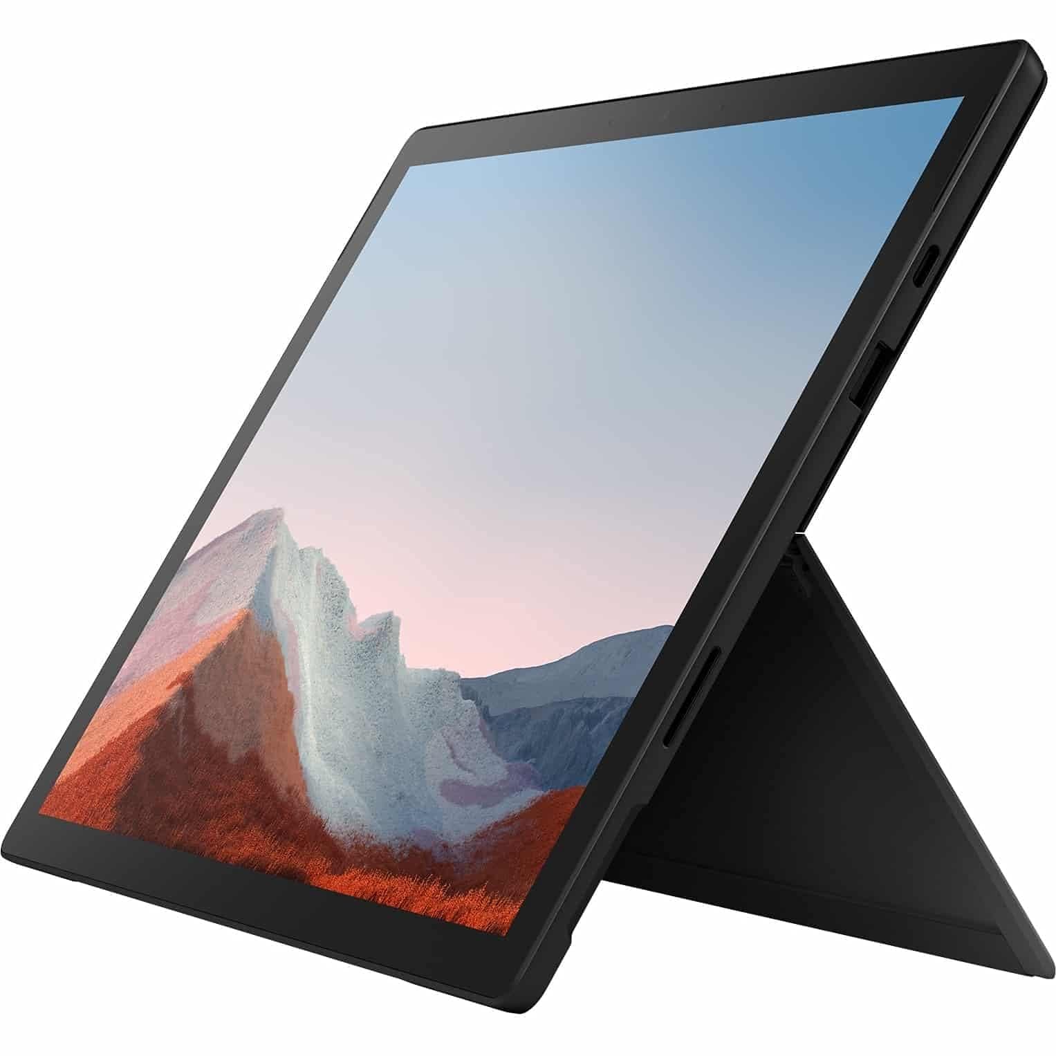 2021 Microsoft Surface Pro 7+ mit Intel Core i7-1165G7 (12,3-zoll, 16GB RAM, 256GB SSD) Schwarz (Generalüberholt) Angebot bei HelloDeals