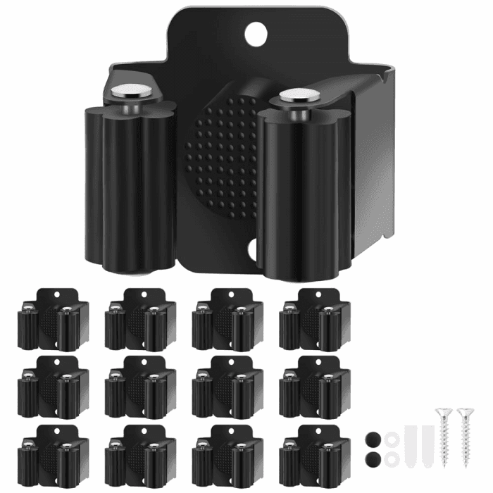 Besenhalter, 12 Stück Besenhalterung Wand, Werkzeughalter Wand, Gerätehalter Wand Besen aufhänger für Wischmopp, Besen, Schaufel 12 Halter Angebot bei HelloDeals