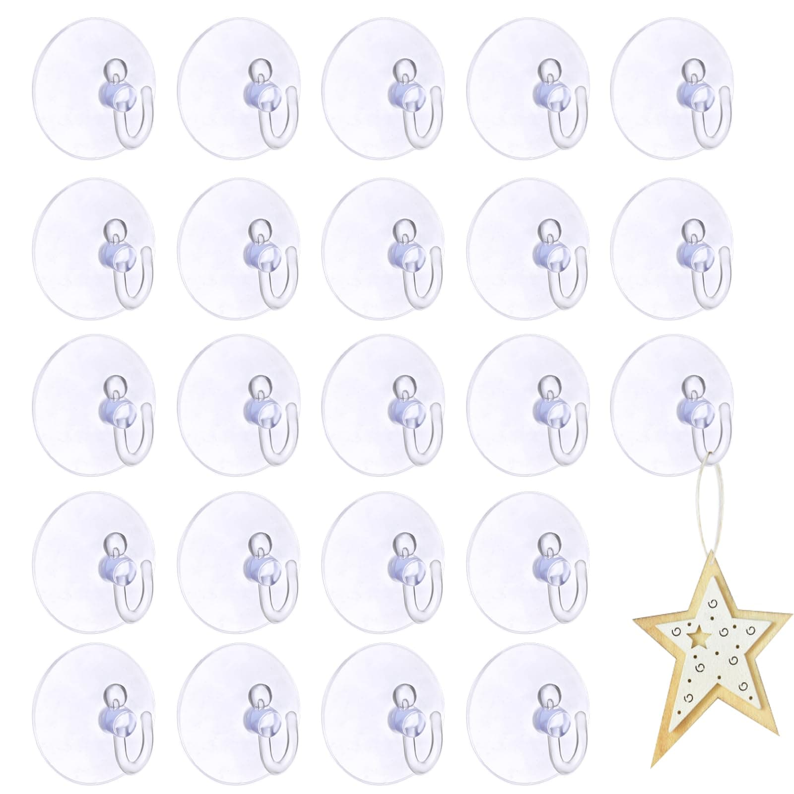 40 Stück Saugnapf Haken, Saugnäpfe für Fenster, Saughaken mit Kunststoffhaken, 4cm Wandhaken mit Saugnapf für Badezimmer Küche Glas Spiegel Fliesen Angebot bei HelloDeals