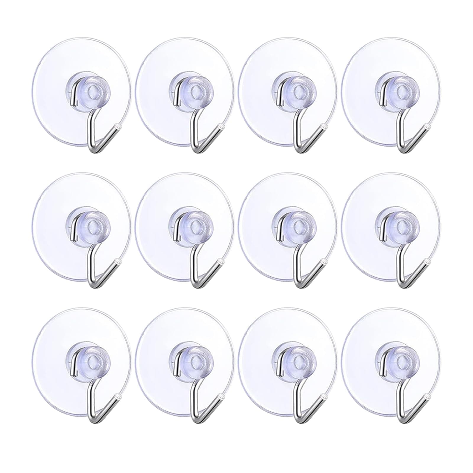 12 x Glasfenster-Saugnapf-Haken aus transparentem Kunststoff, kleine Saugnäpfe, Haken für Badezimmer, zum Aufhängen von Türen, Saugnäpfen, für Kranz, Küche, Wand, Dusche, Handtuchhaken, 40 mm 12Pcs 40mm Angebot bei HelloDeals