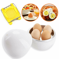 Kreative Hühnerform Mikrowellen-Eierkocher 4 Eier Kapazität Geeignet für Frühstück Kochen,Gratis Eierschneider Angebot bei HelloDeals