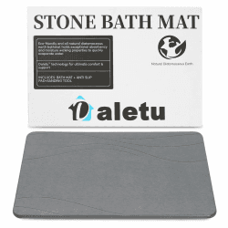 Badematte Stein Kieselgur, Duschvorleger Schnelltrocknend Stone Bath Mat, duschmatte rutschfest Saugfähig badematten für Badezimmerböden, Küchentheke, Geschirr, Pflanzen oder Haustiere Dunkelgrau Angebot bei HelloDeals
