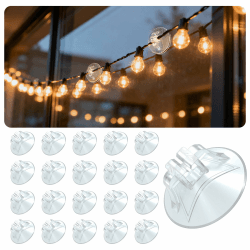 Saugnapf mit Kabel-Schlitz, 60 Stück Transparente Saugnäpfe für Fenster, Halloween, Weihnachtsdekorationen, Lichterketten Angebot bei HelloDeals