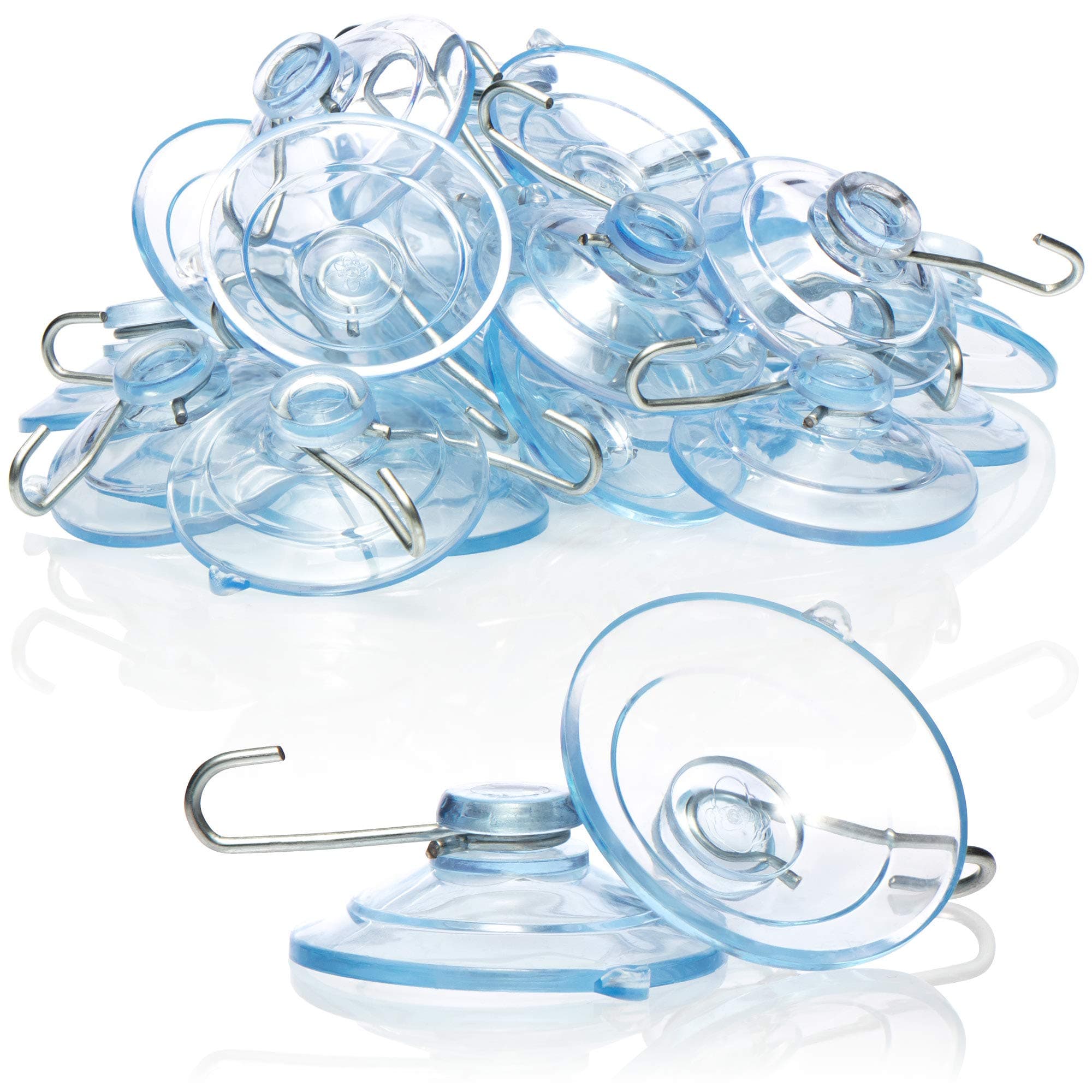 com-four® 20x Saugnapf - Universal Saugnapfhalter mit Metallhaken - Saugnäpfe zum Aufhängen von Lichterketten, Handtüchern, Dekorationen (Ø 4.5cm - 20 Stück) Angebot bei HelloDeals