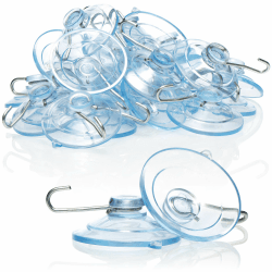 com-four® 20x Saugnapf - Universal Saugnapfhalter mit Metallhaken - Saugnäpfe zum Aufhängen von Lichterketten, Handtüchern, Dekorationen (Ø 4.5cm - 20 Stück) Angebot bei HelloDeals