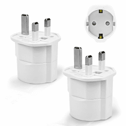 2 Stück Reiseadapter UK Adapter England Deutschland Stecker, Reisestecker Typ G Steckdose, Travel Adapter UK, Steckdosenadapter England für EU zu England/Schottland/Irland/Dubai/Maldives Weiß Angebot bei HelloDeals