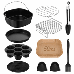 11-Teiliges Mit COSORI Turboblaze Zubehör 6L Airfryer XXL 5,5L 6,4L,BPA-frei COSORI Turbo Tower Pro Smart 10,8L Double Stack Heißluftfritteuse Zubehör für Philips Airfryer XXL,Ninja MAX PRO AF180EU Für Cosori Angebot bei HelloDeals