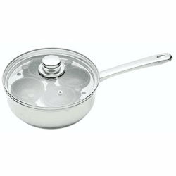 KitchenCraft Pochierpfanne, Eierpochierer, Eierpochierpfanne aus Kohlenstoffstahl, Eierpochierpfanne für 4 Eier, Antihaft- und induktionssicher, 20,5cm (11''), Silber 4 Löcher Einzeln Angebot bei HelloDeals
